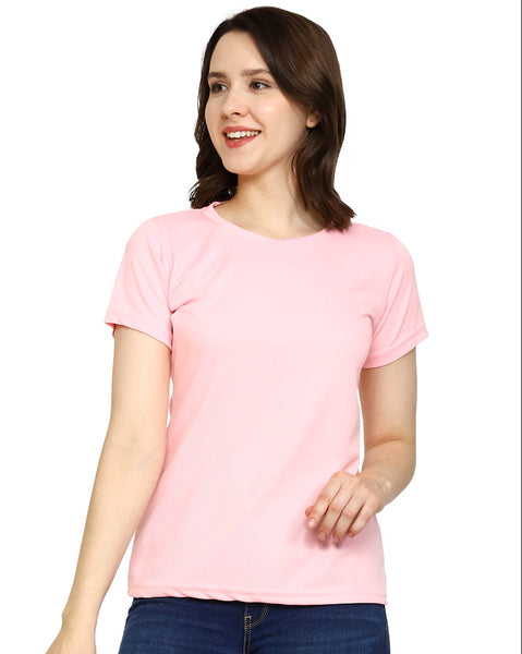 Classy Pink Round-Neck Gym T-Shirt