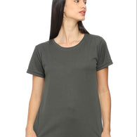 Grey Crew Neck T-Shirt with Short Sleeves