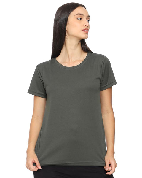 Grey Crew Neck T-Shirt with Short Sleeves