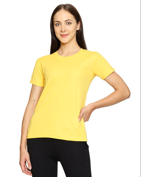 Yellow Crew-Neck T-Shirt with Short Sleeves