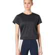 Black Regular Fit Women Sports Tshirt