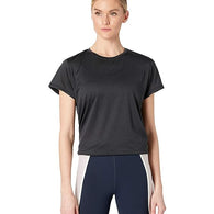 Black Regular Fit Women Sports Tshirt