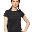 Trendy Black Slim Fit Crew-Neck T-Shirt