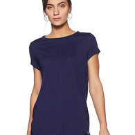 Navy Women Lounge Round Neck T-Shirt