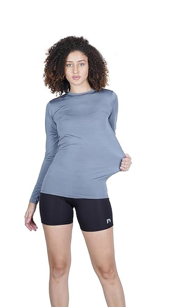 Classic Grey Women Gym Running Long Sleeve T-Shirt