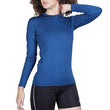 Blue Women Gym Running Long Sleeve T-Shirt