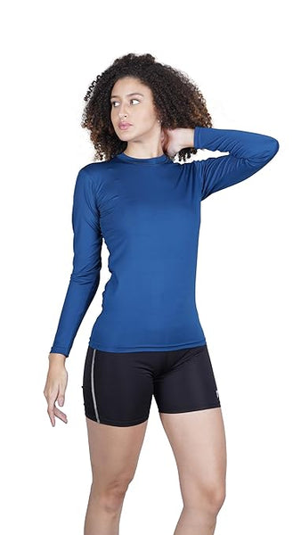 Blue Women Gym Running Long Sleeve T-Shirt