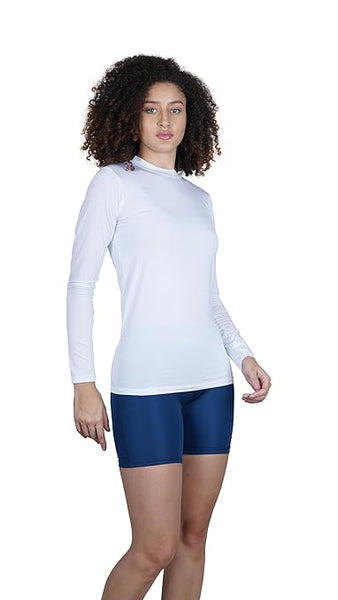 White Women Gym Running Long Sleeve T-Shirt