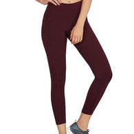 Maroon Women Stretchable Ankle Length Slim Fit Workout Gym Tights