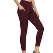 Maroon High Rise Stretchable Ankle Length Tights