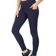 Navy High Rise Stretchable Ankle Length Tights