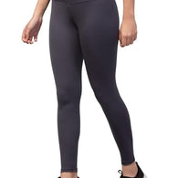 Grey Gym Wear Polyester Ankle Length Workout Tights