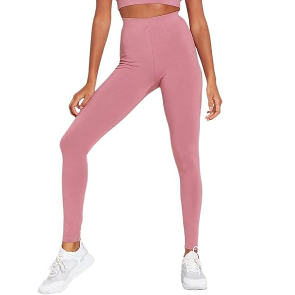 Fashionable Pink Stretchable Workout Tights