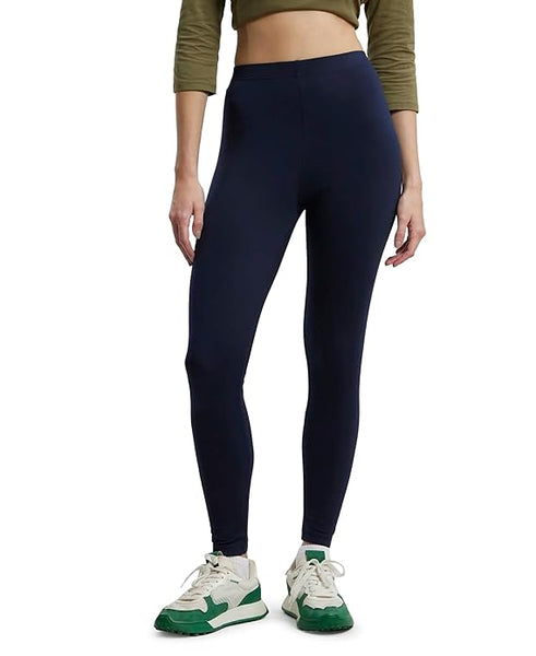 Navy Women Cotton Stretch Leggings