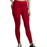 Red Women Cotton Stretch Leggings