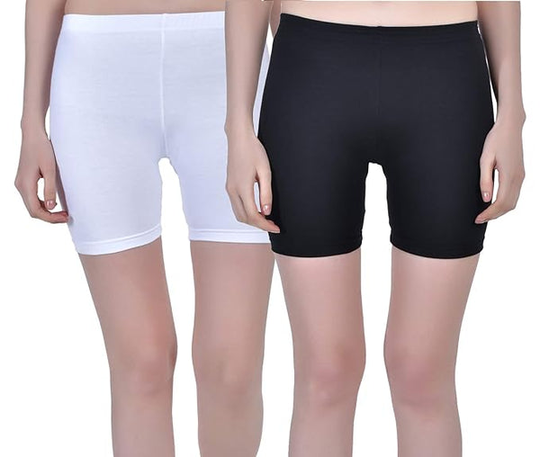 Pk 2 Women Multi Stretchable Gym Yoga Shorts