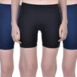 Multi Pack 3 Women Stretchable Cycling Gym Yoga Knee-Length Shorts