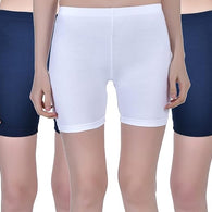 Pack 3 Multi Women Stretchable Knee-Length Shorts