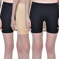 Combo 3 Multi Women Stretchable Knee-Length Shorts