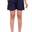 Classic Navy Women Cotton Blend Casual  Shorts