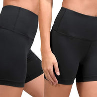 Black Pk 2 Women High Waist Gym Shorts