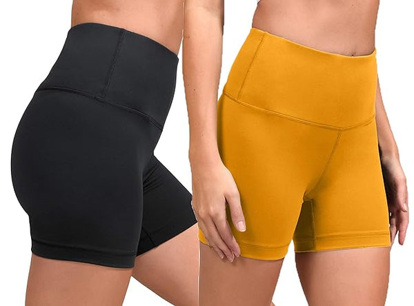 Multi Pack 2 High Waist  Women Gym Shorts