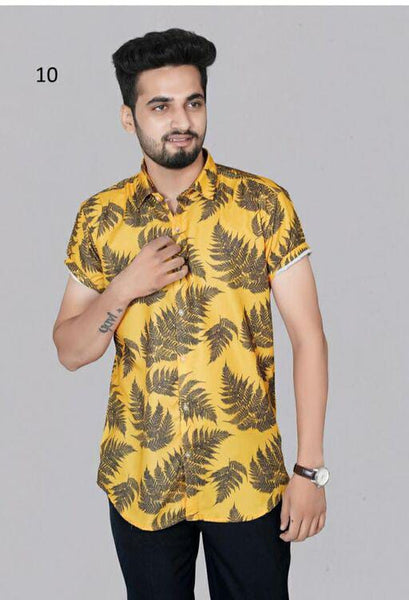 Classy Yellow Cotton Men Shirts