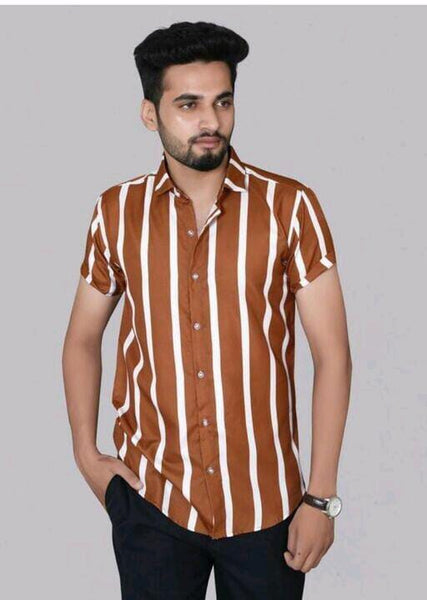 Trendy Cotton Multi Stripes Men Shirts