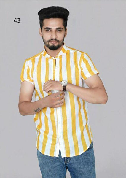 Classy Yellow Stripes Men Shirts