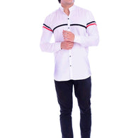 Comfy White Cotton Blend Men Regular Shirts