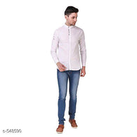 White Cotton Casual Shirts