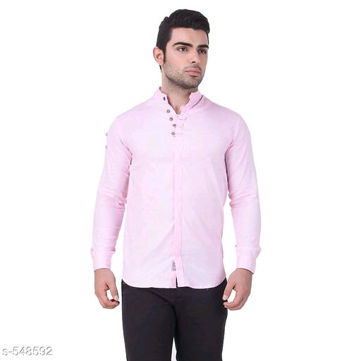 Pink Cotton Casual Shirts