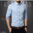 Classy Blue Cotton Checkered Men Shirts