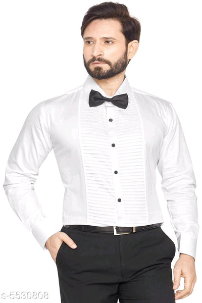 Stylish Cotton White Men Shirts