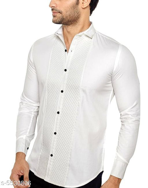 Stylish White Men  Cotton Shirts