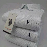 Ethnic White Polka Dot Mens Shirts