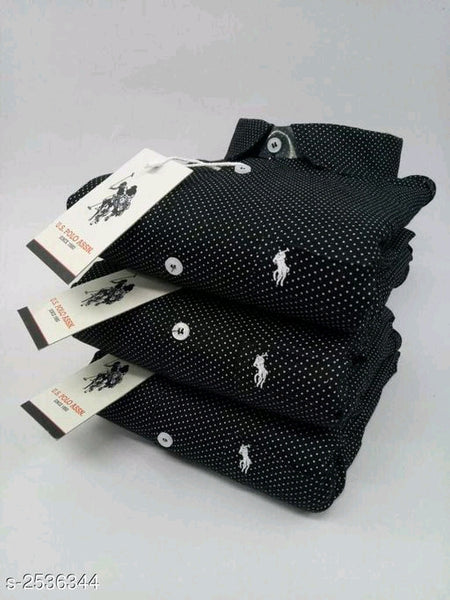 Ethnic Black Polka Dot Mens Shirts