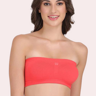 Sexy Coral Red Tube Bandeau Bra Top for Her