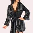 Sexy Black Silk Robe for Women, Perfect for Hot Nights