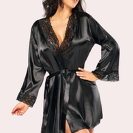 Sexy Black Silk Robe for Women, Perfect for Hot Nights