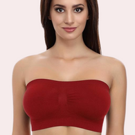 Maroon Magic Tube Bandeau Bra for Women