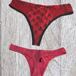 Seductive Soft Red And Pink Thong Panties Set Of 2