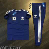 Men Blue Dry Fit Lycra Trackpants