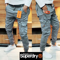 Trendy Grey Cotton Strechable Cargo Pants-30