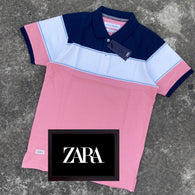 Pink Polo Neck Half Sleeve Tshirt