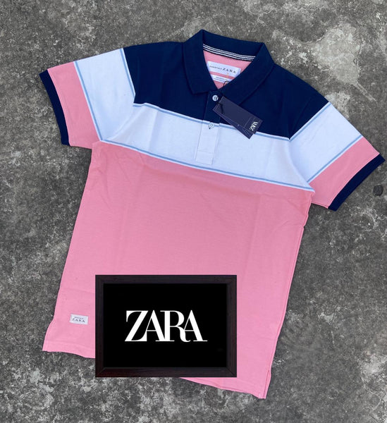 Pink Polo Neck Half Sleeve Tshirt