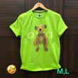 Green Teddy Printed Round Neck TShirt