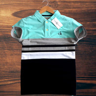 Classy Men's Cut & Sew Polo Multi T-shirt