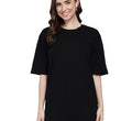 Black Women's Casual Oversized Round Neck Tshirt