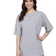 Classy Grey Casual Oversized Round Neck Tshirt